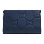 GUCCI Jumbo GG Leather Clutch Large Men's Blue