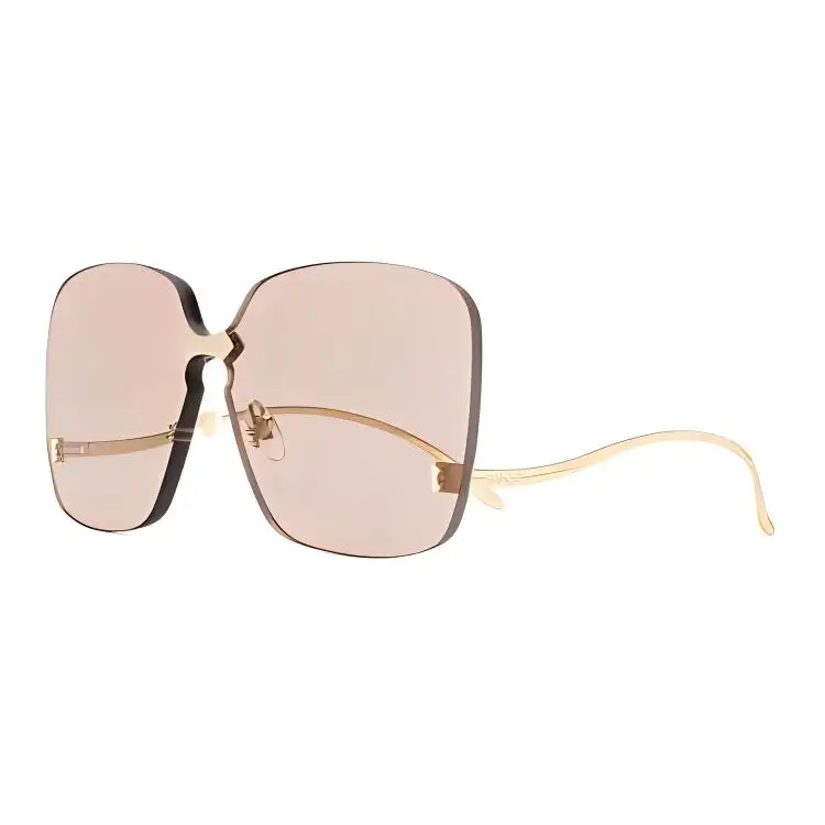 GUCCI Square Sunglasses Women's Gold