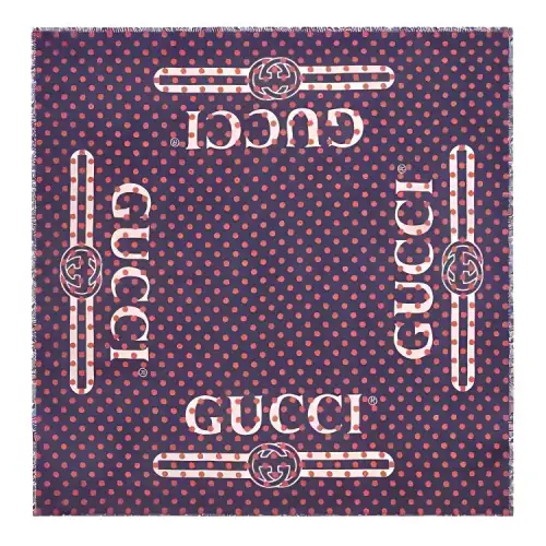 GUCCI Silk, Modal Knit Scarves Women's Purple