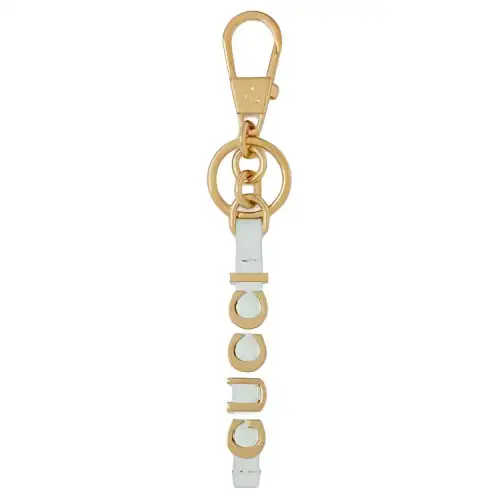 GUCCI Leather Brass Keychains Women's Blue