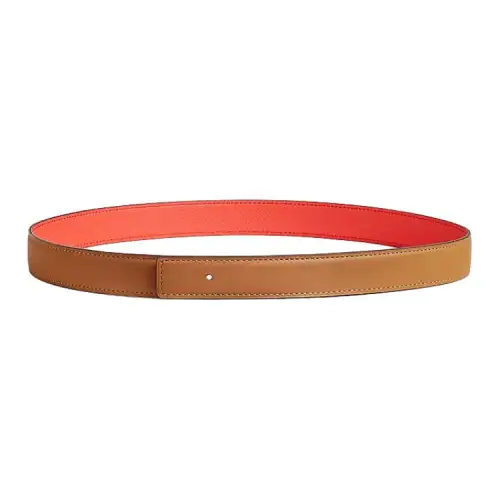 HERMES Leather Calfskin Leather Belts Women's Width 2.4cm