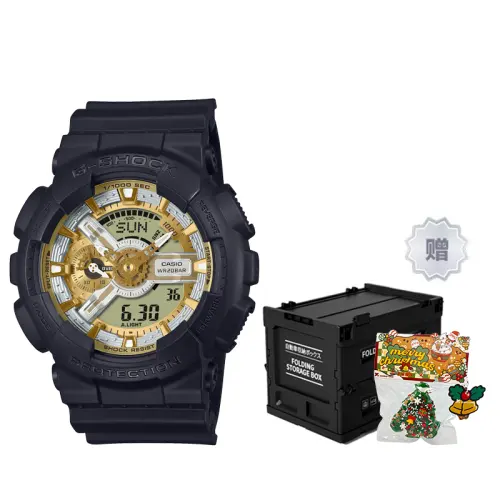 CASIO Unisex Liquid Crystal/Analog Dual Display Series Gold Watch GA-110CD-1A9PR