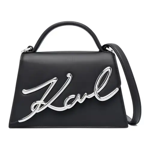 KARL LAGERFELD / Karl Lagerfeld Jeans Calfskin One Shoulder Handbag Small Women's Black