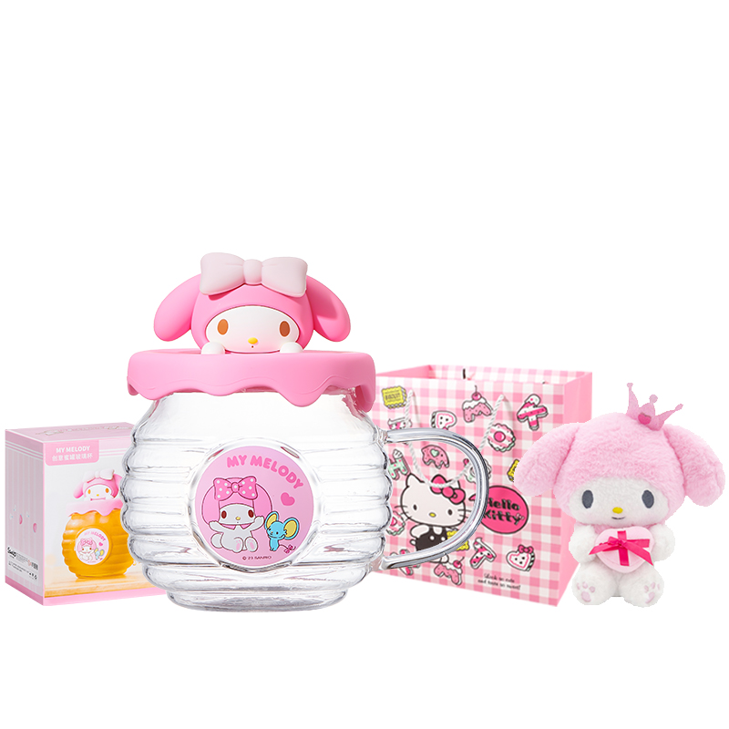 Sanrio Sanrio, glass cute coffee high quality capacious doll for students, Cola, 420 ml