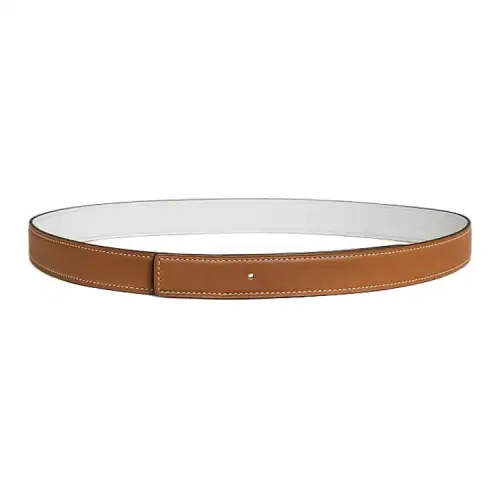 HERMES Metal Calfskin Leather Belts Women's Width 2.4cm