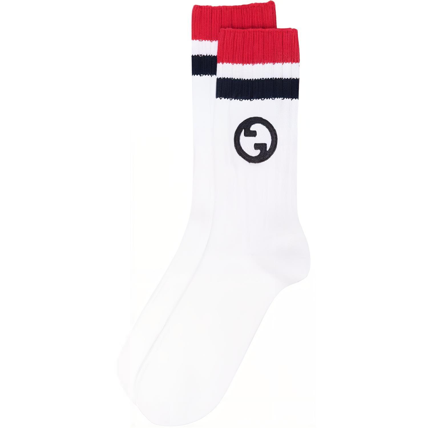 GUCCI Logo Embroidered Ribbed Socks