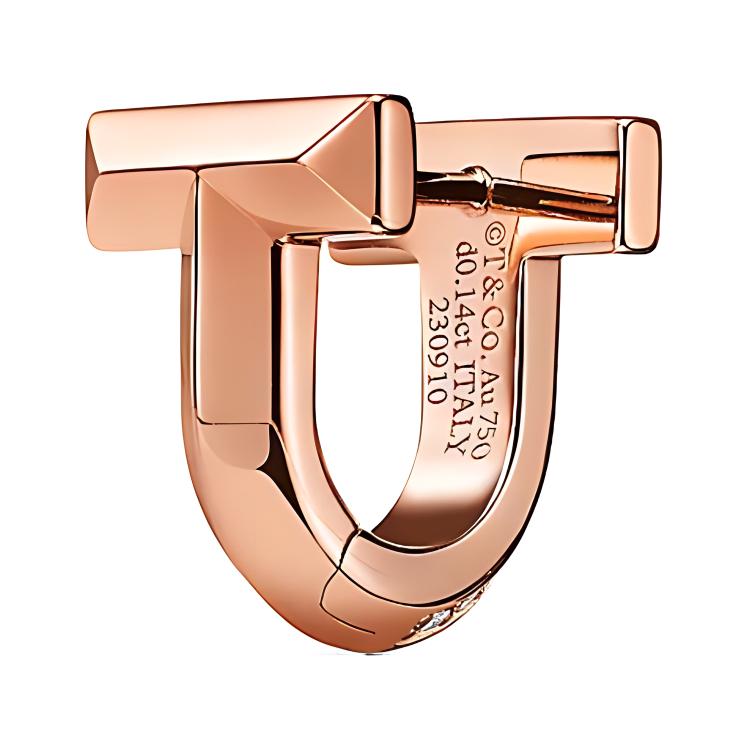 Женские серьги TIFFANY & CO. T T1 (розовое золото) — фото 4