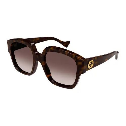GUCCI Irregular Shape Sunglasses Women's Black
