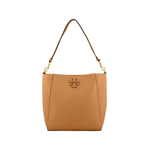 TORY BURCH McGraw Large Capacity Litchi Grain Cow Leather Bucket Bag, Hobo Bag, Shoulder Bag, Handbag Regular Women's