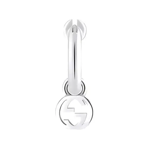 GUCCI 18K White Gold Earrings Women's Silver