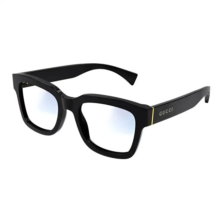 GUCCI Irregular Shape Eyeglass Frames Men's Black