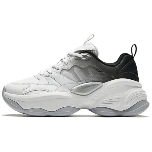 Anta Slip Resistant Abrasion Resistant Low top Chunky Sneakers Women's White Gray Black