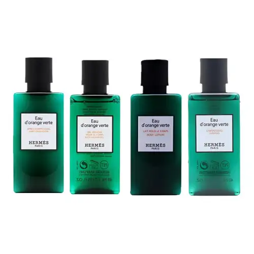 HERMES Set, moisturizing body cream, fragrant shampoo, conditioner, shower gel, body milk, 4 piece set, 40 ml, 40 ml, 40 ml, 40 ml
