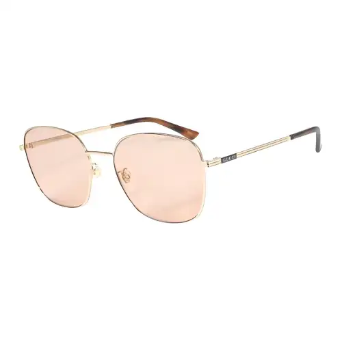 GUCCI Irregular Shape Sunglasses Women's Gold
