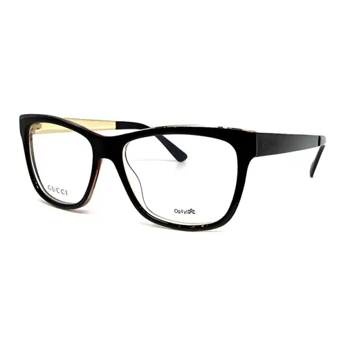 GUCCI Rectangular Eyeglass Frames Unisex Black