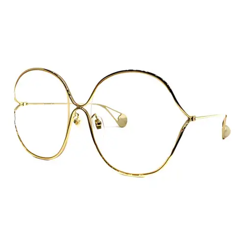 GUCCI Fashion Round Eyeglass Frames Women's Gold