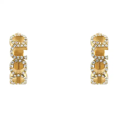 GUCCI 'GUCCI' Letter Hoop Earrings