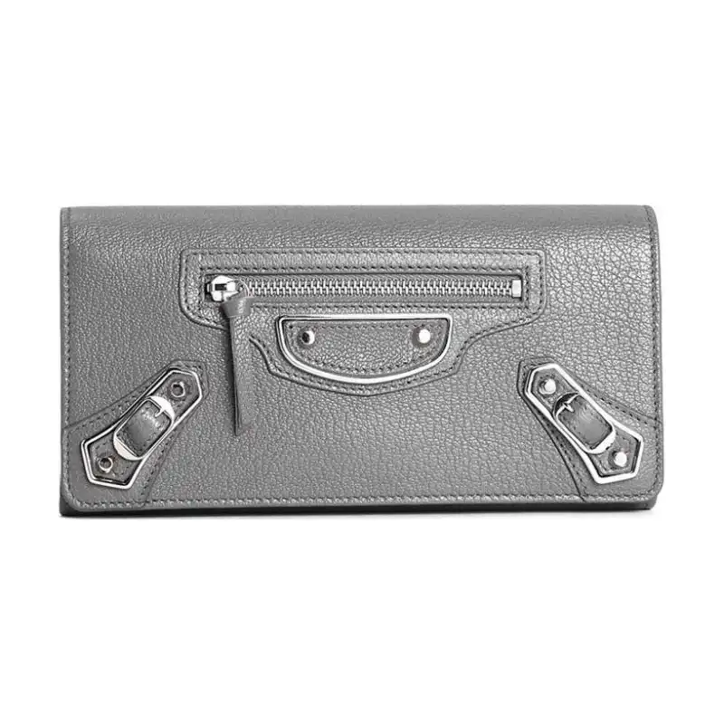 Balenciaga Sheepskin Wallet Women's Gray