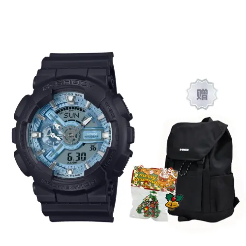 CASIO Unisex Liquid Crystal/Analog Dual Display Series Blue Watch GA-110CD-1A2PR