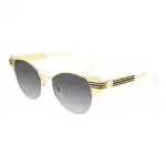 GUCCI Web Oval Sunglasses Women's Gold