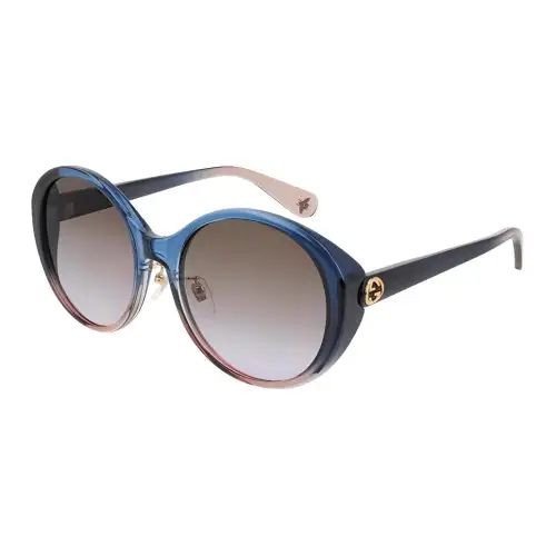 GUCCI Oval Sunglasses Women's Blue/Pink