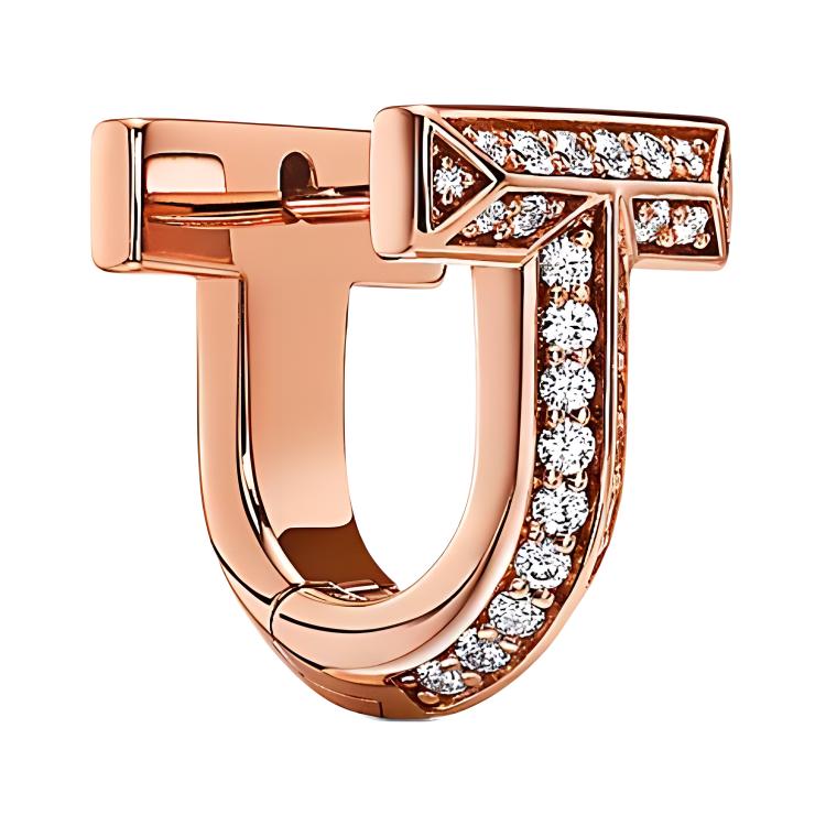 Женские серьги TIFFANY & CO. T T1 (розовое золото) — фото 2