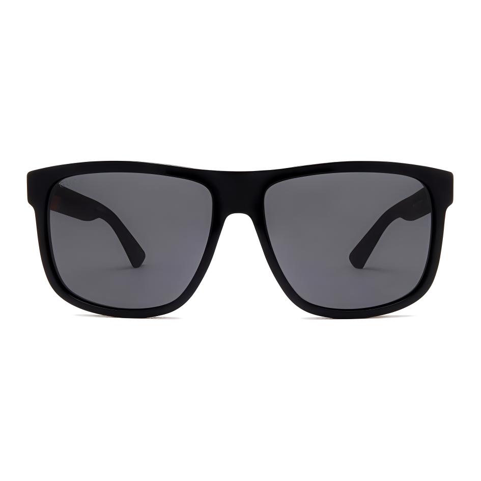 GUCCI Plate Frame Square Sunglasses Unisex Black