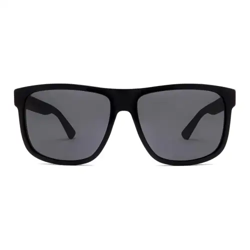 GUCCI Plate Frame Square Sunglasses Unisex Black