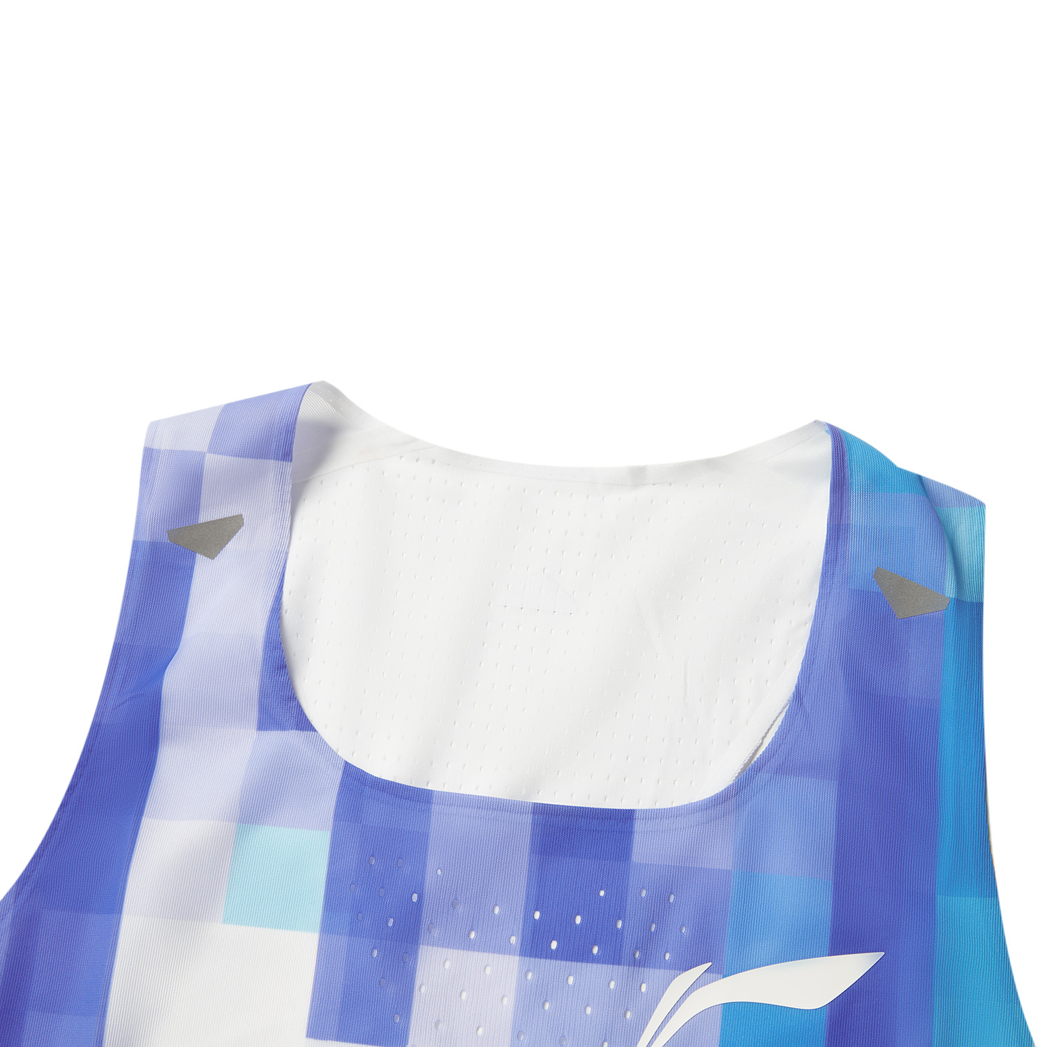 Li Ning Running Collection Running Tank Top Men’s Standard White/Fluorescent Star Purple/Island Blue Full Print