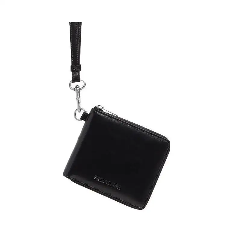 Balenciaga ESSENTIAL Cow Leather Shoulder Bag, Card Holder, Wallet Regular Men's Black/Green
