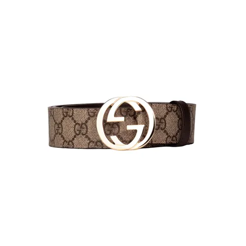 GUCCI Interlocking G Leather Belts Women's