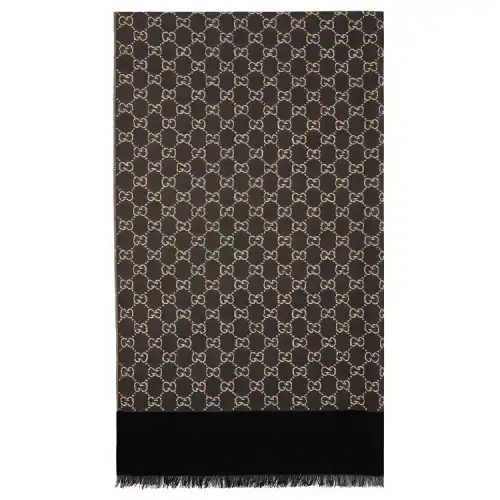 GUCCI Knit Scarves Men's Dark Gray