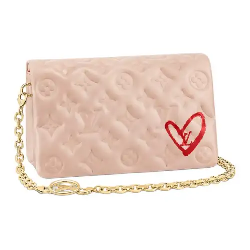 LOUIS VUITTON Limited Edition Pochette Coussin Monogram Pink Lambskin