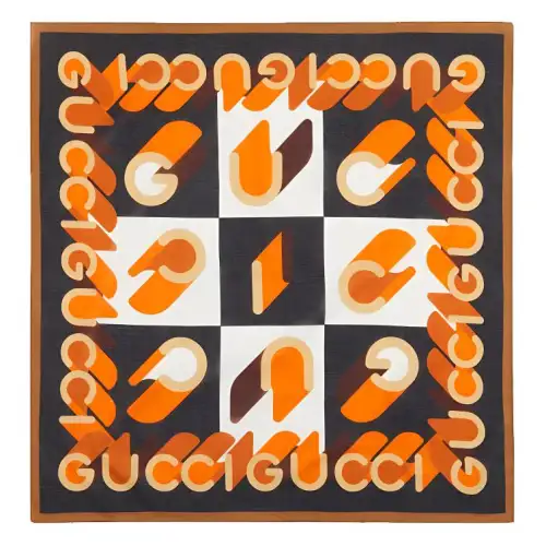 GUCCI Scarves Men's Black/Orange