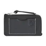 LOEWE Soft Grain Cow Leather Card Holder Women's Black