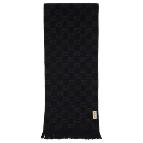GUCCI Knit Scarves Men's Dark Blue