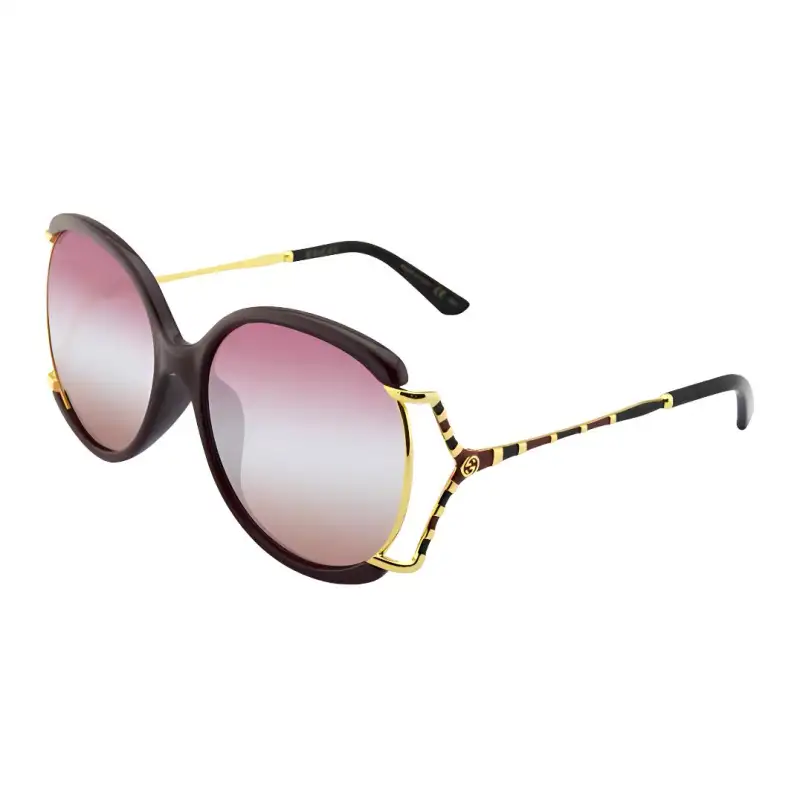 GUCCI Frame Series Irregular Shape Sunglasses Unisex Black/Gold