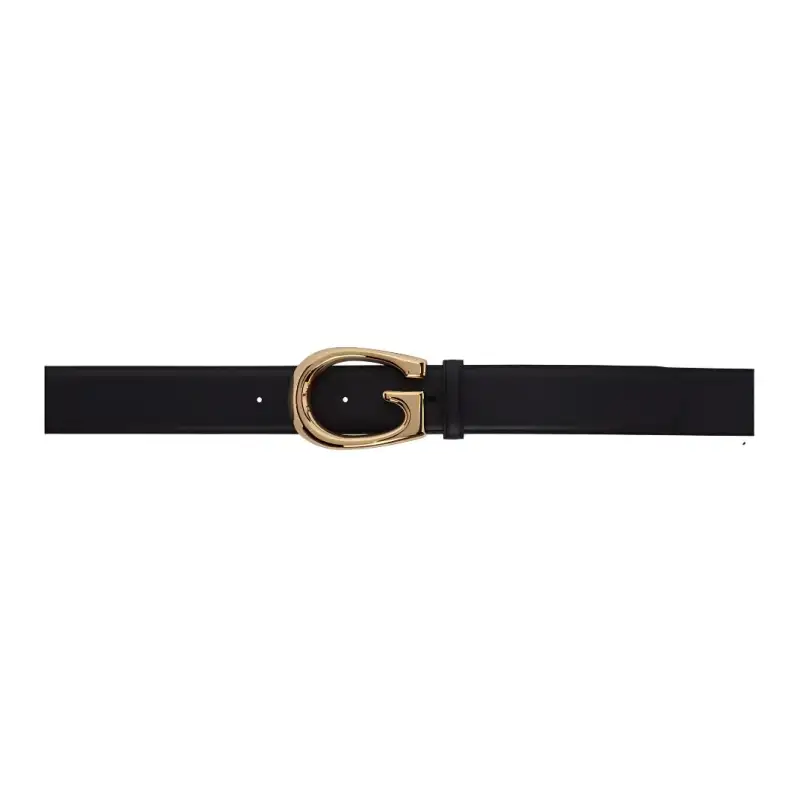 GUCCI G Leather Belts Men's Black