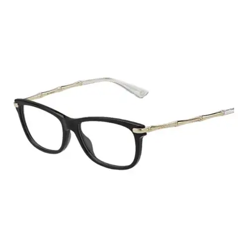 GUCCI Plate Frame Rectangular Prescription Glasses Unisex Black