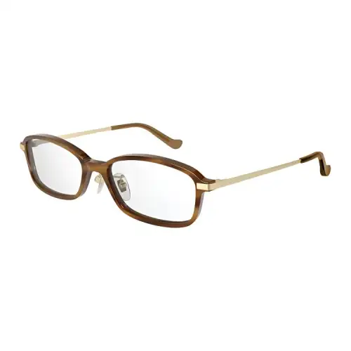 GUCCI Irregular Shape Eyeglass Frames Men's Brown