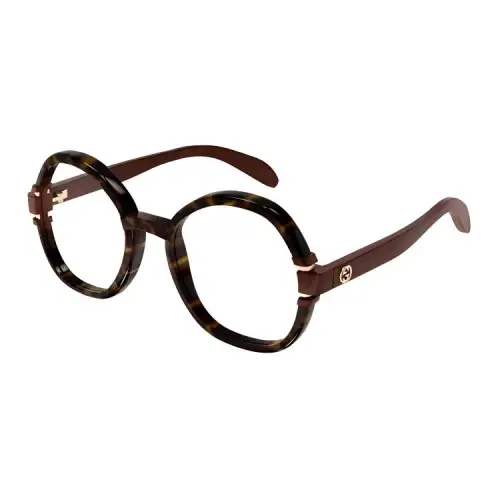 GUCCI Irregular Shape Eyeglass Frames Women's Brown