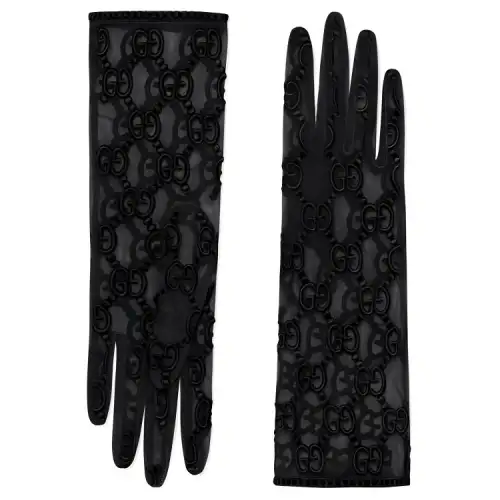 GUCCI Polyamide, Elastane, Polyester Gloves Women's Black