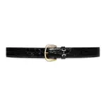 GUCCI Horsebit Crocodile Leather Belts Women's Black Width 3cm