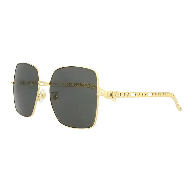GUCCI Alloy Square Sunglasses Unisex Gold