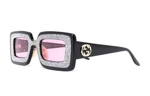 crystal-embellished rectangular sunglasses