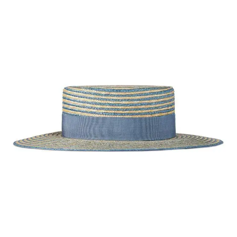 GUCCI Straw Hat Women's Blue/Beige