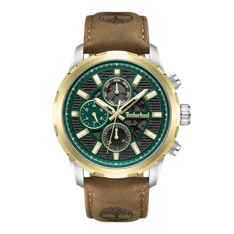 Timberland Harbour Wrist Watches Quartz Movement Leather Strap Green Dial Men's Watches