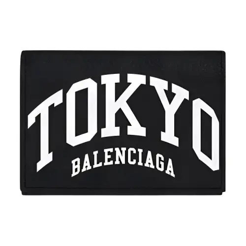 Balenciaga Grain Cow Leather Wallet Mini Men's Black