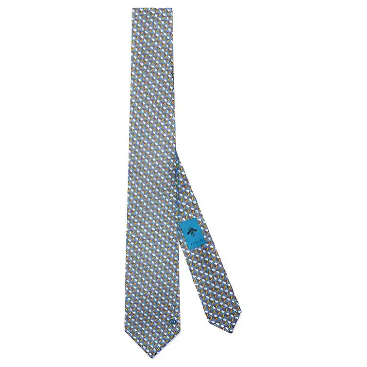 GUCCI Silk Ties Men's Blue Green, Yellow