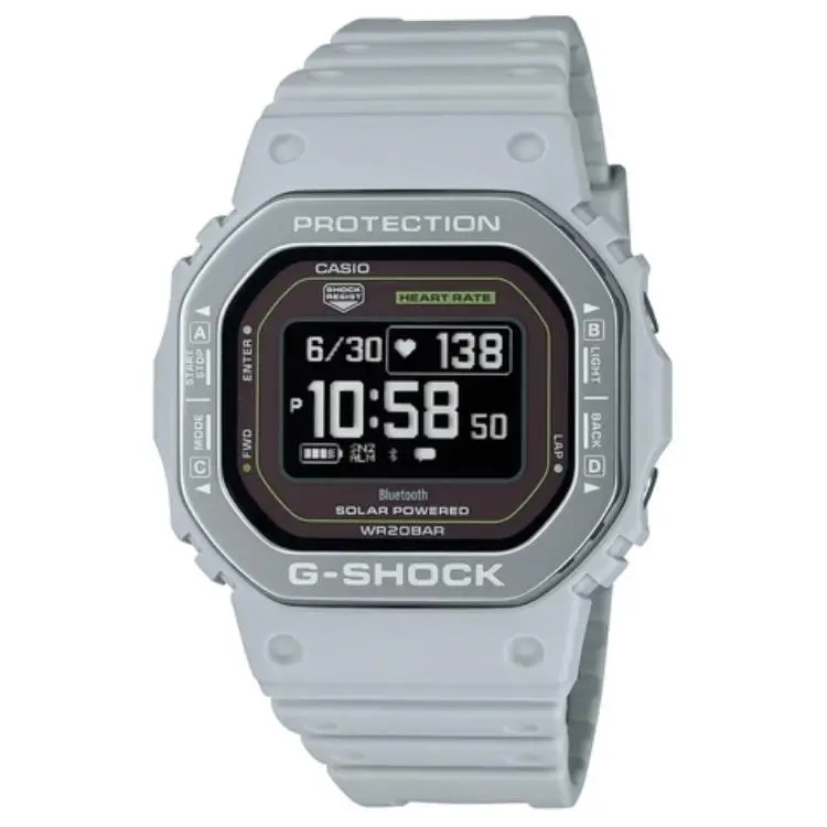 CASIO 5600 Collection Solar Quartz Movement Resin Strap Watch Men's Watches Black Dial